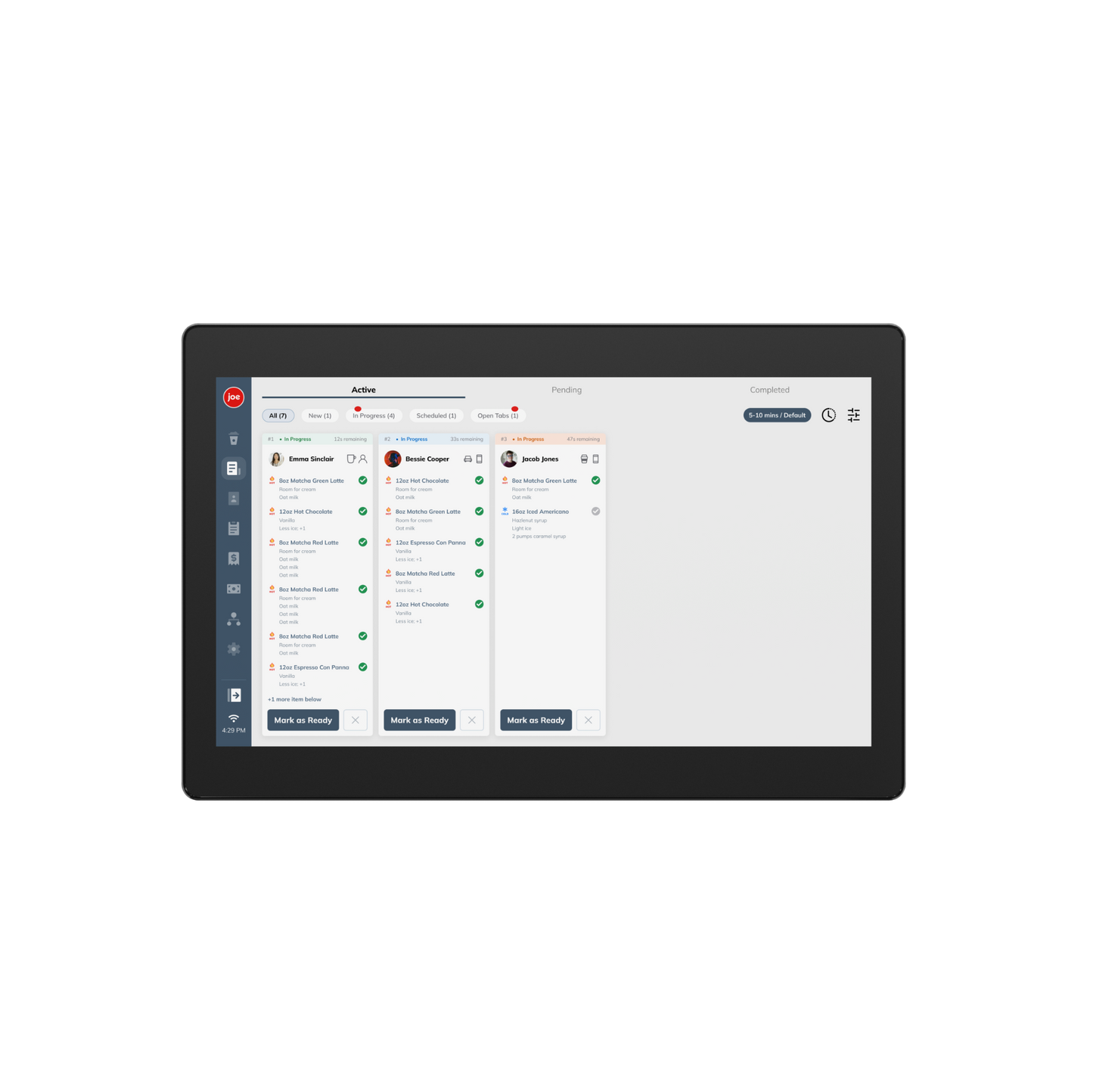 joe Suite - Barista Terminal + Customer Screen + Order Management Screen