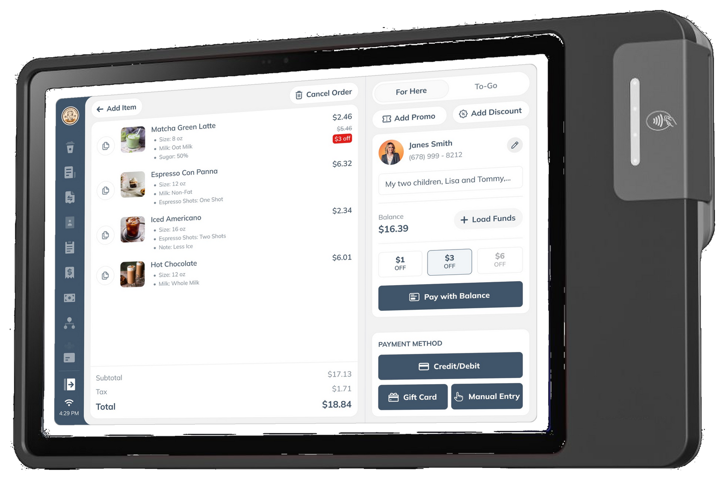 Handheld Point of Sale (No Charging Dock)