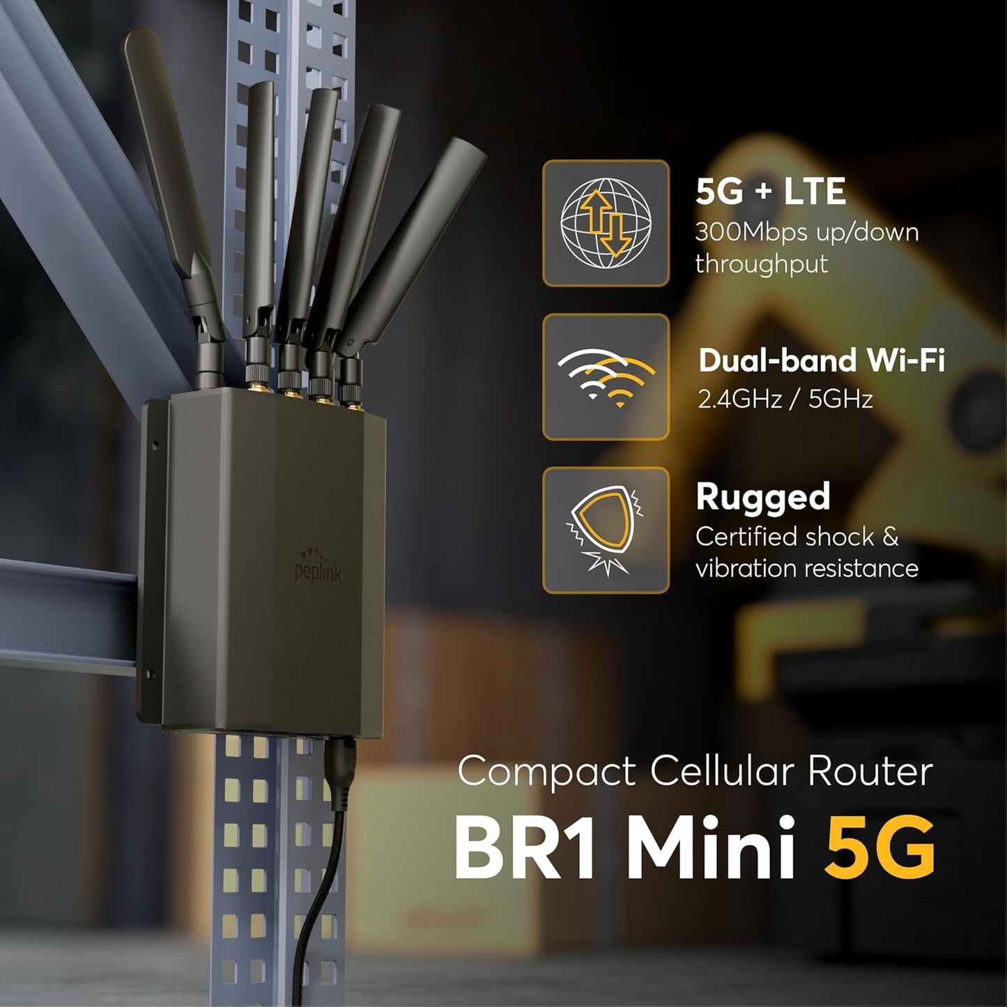 Peplink Cellular Wi-Fi Router MAX BR1 Mini - 5G Router 5G/LTE